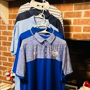 Bundle of (5) Large Golf Polo Shirts Peter Millar, Footjoy, RLX, Under Armour